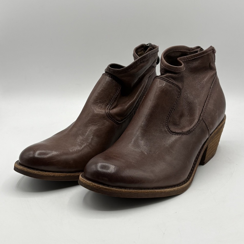 Sofft Aisley SF0035852 Women's 6.5M Cocoa Brown Leather Back-Zip Ankle Bootie
